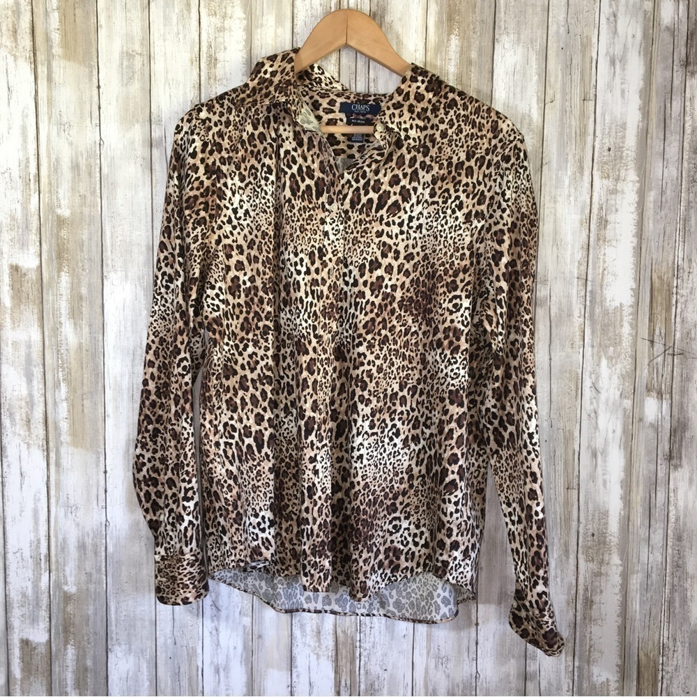 Chaps Leopard Button Down - image 1